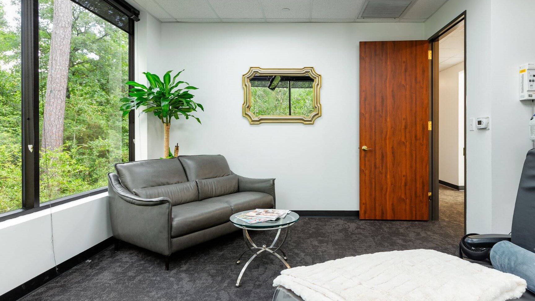 The patient treatment room at